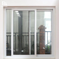 Desain Kisi Jendela Geser Horizontal Minimalis Modern yang Dapat Disesuaikan, Kedap Suara, Tahan Air, Berstandar Energy Star, UPVC untuk Dapur