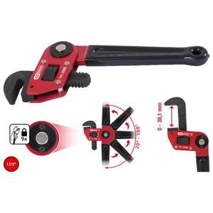 KS TOOLS - 111.3550 Pipe <b>wrench</b> 1.1/2'' with adjustabe head - EAN 4042146513736 PIPEWORK <b>WRENCHES</b> - Product Image 2