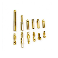 Pin Kontak Pegas Lentera 2.0mm, Kuningan Berlapis Emas, Terminal Sekrup Soket Jantan Betina, 75 Ohm
