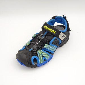 Sandales d'été pour garçons bleues et jaunes à bout fermé - Velcro, maille respirante, semelle EVA antidérapante, légères, chaussures de randonnée pour enfants - Product Image 3