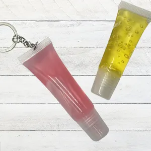 Private label Vegan Natural Plant Moisturize Exfoliating Colorful Aromatic Lip Gloss With Keychain