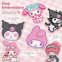 Prêt à expédier : Patchs thermocollants esthétiques Anime Goth, motif Fille démoniaque de dessin animé mignonne et élégante, avec capuche et nœud papillon tête de mort