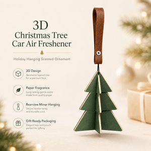 Diffuseur de parfum de <span class=keywords><strong>voiture</strong></span> en papier 3D minimaliste en forme de <span class=keywords><strong>sapin</strong></span> de Noël, de luxe, à suspendre au rétroviseur - Product Image 2