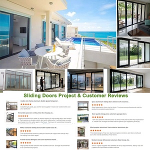 باب منزلق زجاجي مزدوج من الألمنيوم الأسود الحديث من توببرايت، مقاوم للأعاصير وعازل للحرارة، مناسب للمستشفيات والفنادق - Product Image 5