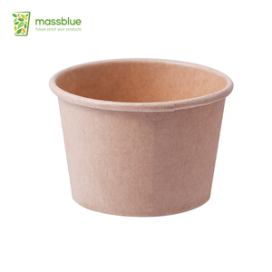 Ciotola di Carta Personalizzata Bianca Rivestita per Alimenti con Stampa CMYK e Coperchio Trasparente per Gelato - Product Image 5