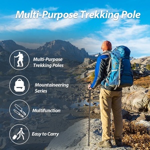 KingGear — perche <span class=keywords><strong>de</strong></span> Trekking tactique multifonctionnelle en Aluminium, adultes, avec fourchette façon sifflet, Double tournevis - Product Image 6
