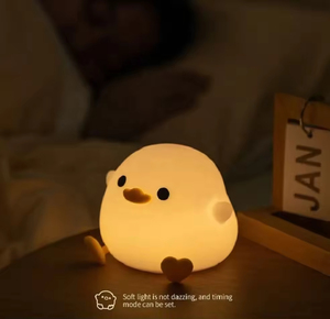 Lampe de <span class=keywords><strong>chevet</strong></span> LED intelligente en silicone en forme de canard, personnalisable OEM, pour chambre d'enfant - Product Image 4