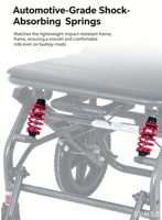 Silla de Ruedas Comercial YRZK-Z005 Más Vendida, Reclinable, con Inclinación, para Transferencia Bariátrica, con Brazos Abatibles, de Aleación de Aluminio, Capacidad de 180 kg