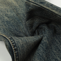 Jeans tendance pour hommes, délavés et déchirés, coupe droite ample, pantalon en denim, décoration de poche arrière, déchiré, effiloché, ample, jambe large