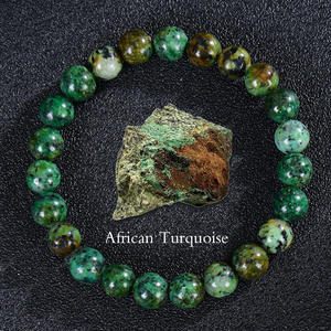 여성과 남성을 위한 8mm 준 보석 구슬 팔찌 남녀공용 조절 가능한 크리스탈 스트레치 팔찌 - Product Image 5