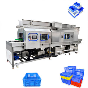 ロンキア業務用果物・野菜洗浄・乾燥プラスチックトレイ洗浄ファン乾燥自動バスケット洗浄機 - Product Image 4