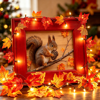 Guirlande lumineuse vintage en tungstène en forme de feuille d'érable, étanche IP44, blanc chaud, pour intérieur et extérieur, lumières féériques d'automne, Thanksgiving, Halloween