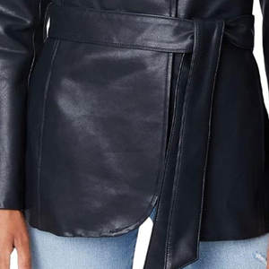 Veste en cuir matelassée personnalisée de couleur unie pour femmes Streetwear respirant avec un design unique - Product Image 4