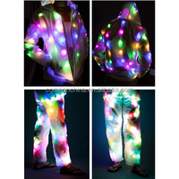 LED ışıklı pantolon dans kostüm Light up pantolon cadılar bayramı Cosplay Light up egzersiz pantolonları festivali giysi parlayan LED pantolon