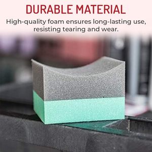 Miếng bọt biển đánh bóng và đánh xi lốp xe hình chữ U, dụng cụ vệ sinh xe hơi, bàn chải chi tiết nội thất, phụ kiện xe hơi - Product Image 5