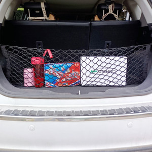 Car Trunk <b>Storage</b> Net 100x50cm Double Layer Mesh Organizer With Hooks Screws Buttons For Rear <b>Seat</b> Luggage - Product Image 4