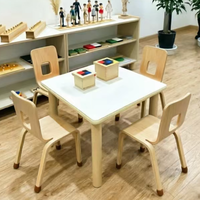 Chaise en bois pour tout-petits finition naturelle, tabouret en bois massif fait main pour salle de jeux, crèche, école maternelle, jardin d'enfants