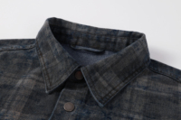 Chemise-veste en tissu écossais vintage pour homme, lavée, 320 g/m², mélange de coton brossé, tissé, pour l'automne et l'hiver