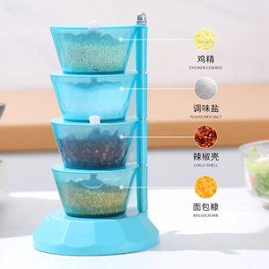 Вертикальная вращающаяся коробка для приправ с прозрачным вращающимся дизайном коробка для специй для соляной банки вращающаяся стойка для хранения кухонных инструментов - Product Image 4