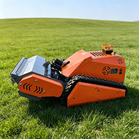 Tondeuse à gazon électrique sur chenilles de 800 mm avec télécommande, broyeur à fléaux et deux moteurs de 1000 W pour herbe sauvage et aménagement paysager OEM