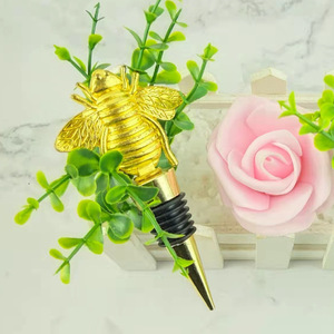 Gold <b>Bee</b> Wine Stopper Metal Sealing Bottle Plug Simple Style <b>Gift</b> - Product Image 1