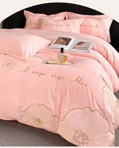 2025 Neues Besticktes 4-teiliges Bettdecken-Set Komfortables Bettwäsche-Set mit Spannbettlaken für Zuhause oder Hochzeit - Product Image 6