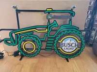 Enseignes lumineuses à néon LED rectangulaires en acrylique personnalisées John Deere Busch Lettre lumineuse en forme de tracteur Enseigne électronique décorative pour bar de boutique