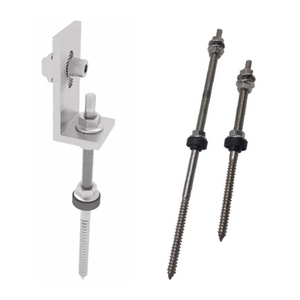 Support de toit photovoltaïque système de montage solaire pince de pieds en L personnalisée avec boulon de suspension pour montage sur toit de panneau solaire 80mm - Product Image 1