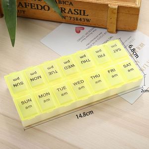 Boîte à pilules hebdomadaire légère avec 14 compartiments en plastique - Product Image 3