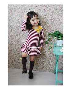 Vestido Corto al por Mayor, el Último Modelo de Vestido Casual de Manga Larga para Niñas, Vestido Rojo de Proveedor Chino - Product Image 3