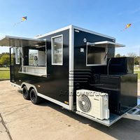 Outdoor-Imbisswagen-Anhänger mit Drehspieß für Hähnchen, Shawarma-Food-Trailer, voll ausgestattete mobile Küche mit BBQ-Veranda