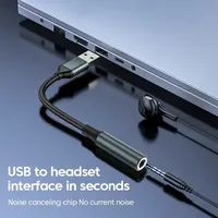 Adaptador de Audio USB a 3.5mm para Laptop, Salida CC para Auriculares y Micrófono, Adaptador de Viaje Universal, Tarjeta de Sonido Estéreo Externa