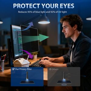 Filtro de Pantalla de Privacidad Extraíble Anti-Espía para Laptop de 19, <span class=keywords><strong>20</strong></span>, 23.8, 24 y 27 Pulgadas, Protección Ocular Anti-Luz Azul, Suministro Directo de Fábrica - Product Image 2