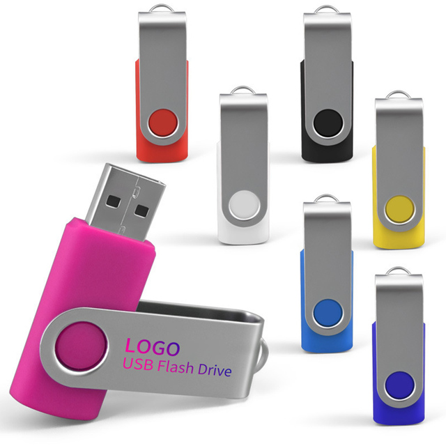 2024 Promotional Wholesale Swivel Usb 2.0 3.0 Usb Flash Drive With Custom 1gb 2gb 4gb 8gb 16gb 64gb Twister Usb Flash Drive