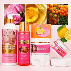 Private Label Cosméticos Loção Corporal Creme Sabão Óleo Beleza Lightening Cuidados Com A Pele Set Para Espinhas Manchas E Pele Seca - Product Image 5
