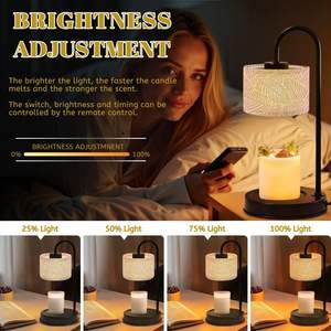 Lampe chauffe-bougie moderne avec abat-jour à motif de feuilles, réglable et à intensité variable, pour la décoration de la maison, prise standard AU - Product Image 3