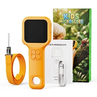 Microscopio Portátil de Fábrica para Niños, Lupa Electrónica Digital de Mano con Pantalla y Enfoque Ajustable, Herramienta Científica de Plástico