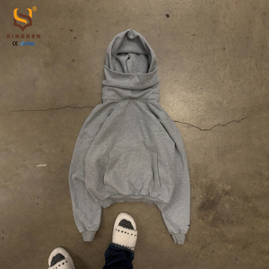 Custom Streetwear Logo Oversize Sweatshirt Vintage Stone Wash Hoodie With <b>Face</b> Masked Blank Cropped Men Hoodie - Product Image 6