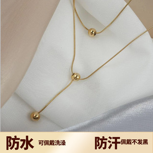Collier en acier au titane pour filles sens de haute qualité tout match tempérament ne se décolore pas couleur bijoux collier en gros - Product Image 5