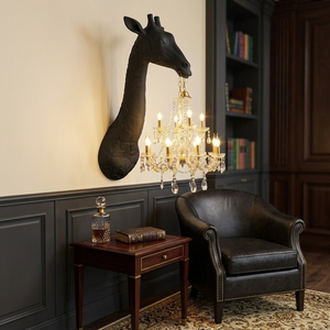 Applique Murale Lampe Chandelier en Métal, Fibre de Verre et Cristal, Design Moderne et Créatif, Thème Animalier, pour Salon et Hôtel, Vente en Gros Directe Usine - Product Image 3