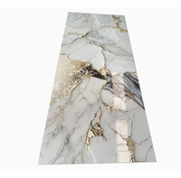 Décoration intérieure, feuille de marbre en PVC 3D imperméable à revêtement brillant UV, panneau en cristal de carbone, feuille de plastique en bambou et charbon de bois WPC
