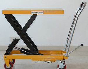 Carretilla Elevadora Hidráulica Tipo Tijera Amarilla, Mesa Elevadora Móvil Portátil con Ruedas, Diseño Compacto, Plataforma de Elevación Manual - Product Image 6