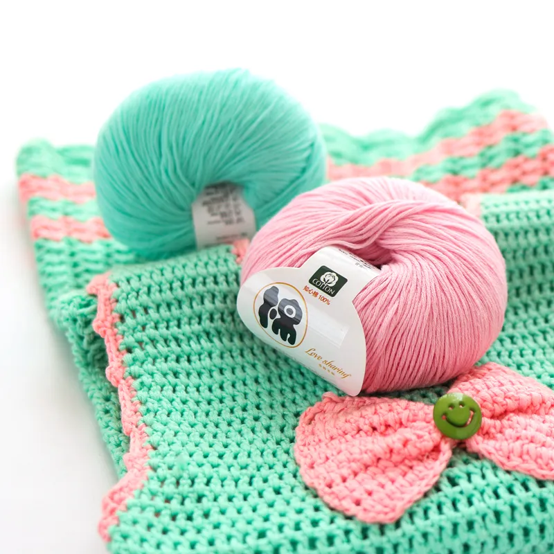 Fio colorido do algodão do wuge super macio para a tricô produtos domésticos