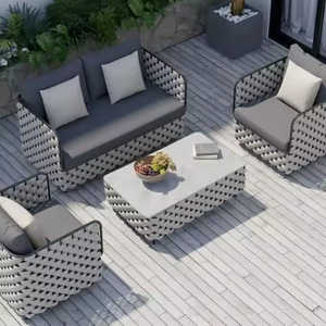 Sofá al aire libre, patio, Villa, balcón, silla de ratán, mesa de té, muebles, combinación de jardín al aire libre, protector solar impermeable, ratán - Product Image 2