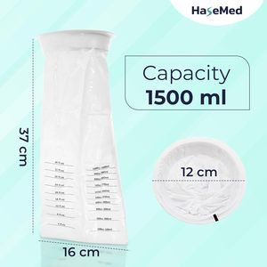 أكياس قيء بلاستيكية للاستخدام مرة واحدة (عبوة من 10) مانعة للتسرب مع حلقة إغلاق للسفر، مناسبة لدوار الحركة في السيارة وحالات الطوارئ، سعة 1500 مل - Product Image 5