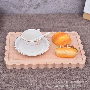 Plateau rectangulaire en bois pour le thé de l'après-midi, le café, les plateaux décoratifs - Product Image 1