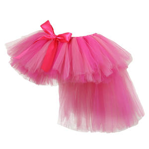 Jupe <span class=keywords><strong>tutu</strong></span> pour enfants de 2 à 8 ans, jupe <span class=keywords><strong>tutu</strong></span> longue à queue bouffante en maille <span class=keywords><strong>rose</strong></span> rouge pour fille, mini-jupe de ballet pour enfant - Product Image 3