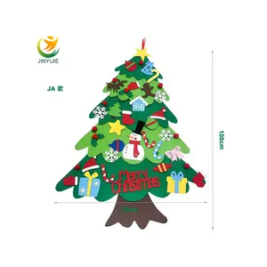 JINYIJIE Xmas Home decoration Gifts Educational DIY Felt Christmas Tree Set With Ornaments For Kids