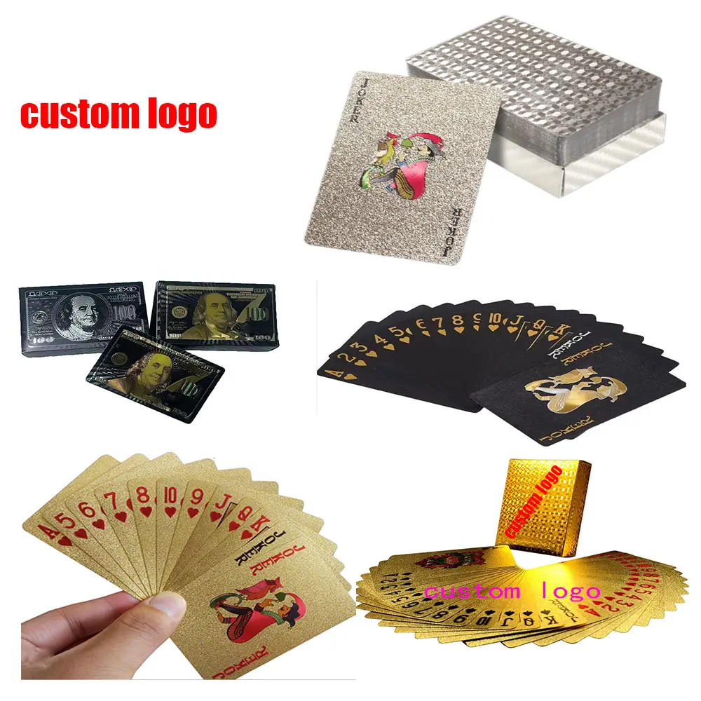 Holographic Edge Finished Adult Game Cards Custom Waterproof Pvc Playing Texture Paper White 32 High End Poker Card Deck Premium