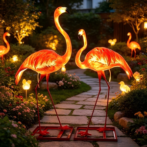 Escultura <span class=keywords><strong>de</strong></span> Llama <span class=keywords><strong>de</strong></span> Fibra <span class=keywords><strong>de</strong></span> Vidrio con Luces LED Impermeables Personalizadas para Decoración <span class=keywords><strong>de</strong></span> Exteriores en Parques, Centros Comerciales, Jardines y Festividades - Product Image 1